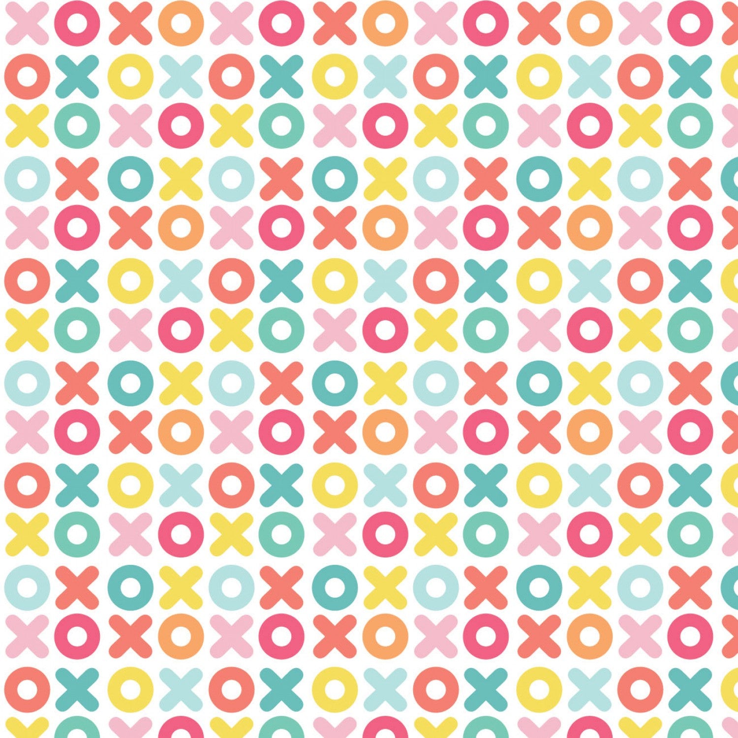Be The Rainbow White Bright XOXO yardage by Camelot Fabrics