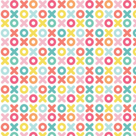 Be The Rainbow White Bright XOXO yardage by Camelot Fabrics