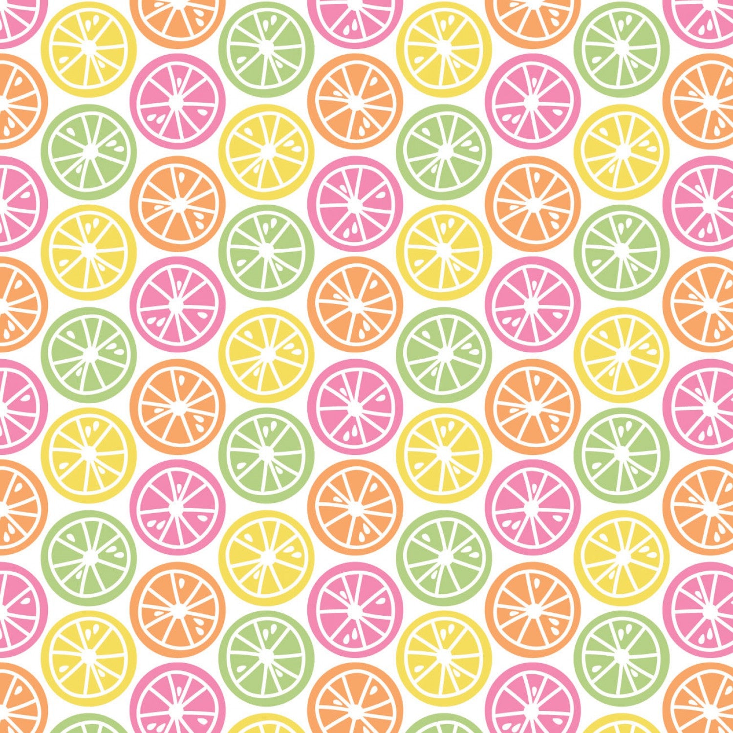 Be The Rainbow White Bright Fruit Slices yardage by Camelot Fabrics