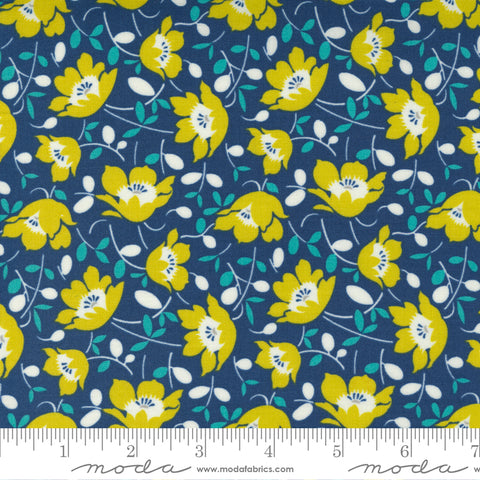 Morning Light Bluebird Windswept Floral Yardage by Linzee McCray for Moda Fabrics