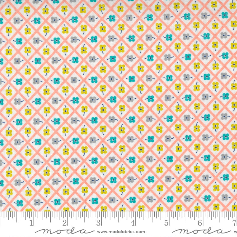 Morning Light Blossom Chockablock Check Yardage by Linzee McCray for Moda Fabrics