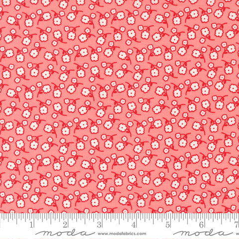 Zinnia Flamingo Sunny Flowers Yardage by April Rosenthal for Moda Fabrics