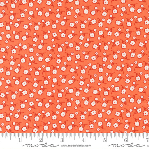 Zinnia Clementine Sunny Flowers Yardage by April Rosenthal for Moda Fabrics