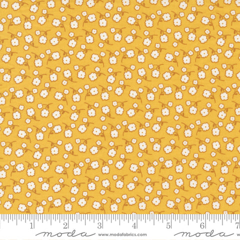 Zinnia Saffron Sunny Flowers Yardage by April Rosenthal for Moda Fabrics