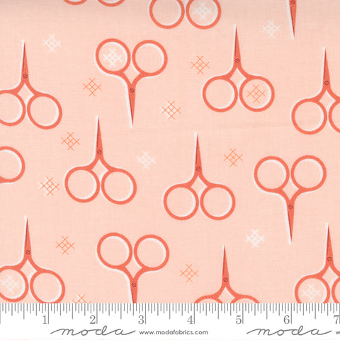 Make Time Blush Scissors Yardage by Aneela Hoey for Moda Fabrics