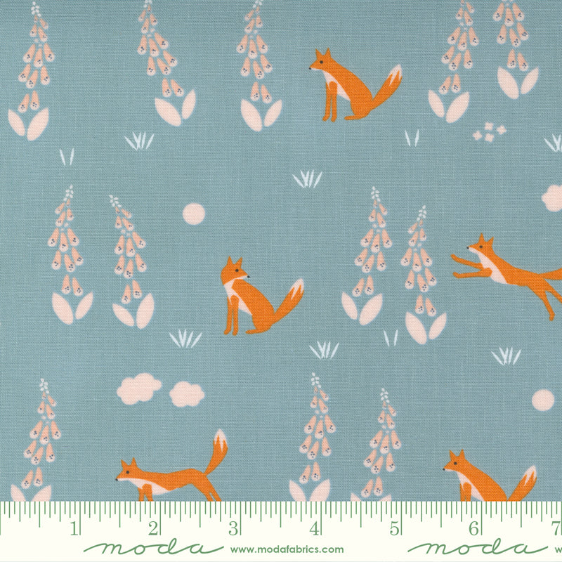 Meander Denim Foxes Yardage by Aneela Hoey for Moda Fabrics