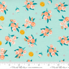 Sew Wonderful Soft Aqua Ditsy Floral Yardage by Paper & Cloth for Moda Fabrics