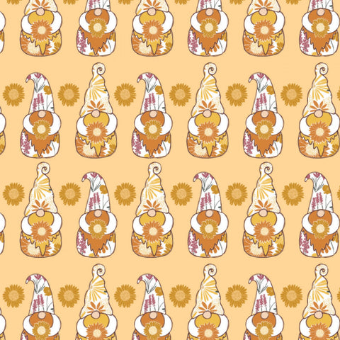 Harvest Time Orange Gnome Sweet Gnome Yardage designed by Vicky Yorke for Camelot Fabrics