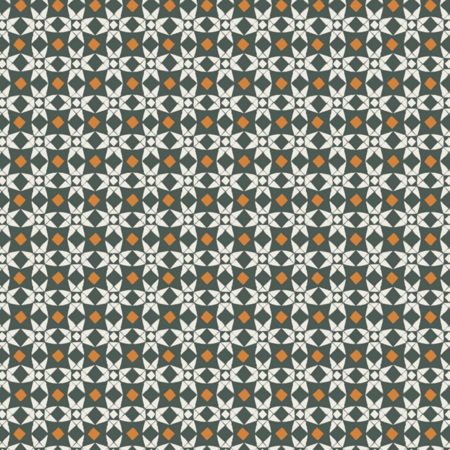 Harvest Time Green Tiles Yardage designed by Vicky Yorke for Camelot Fabrics