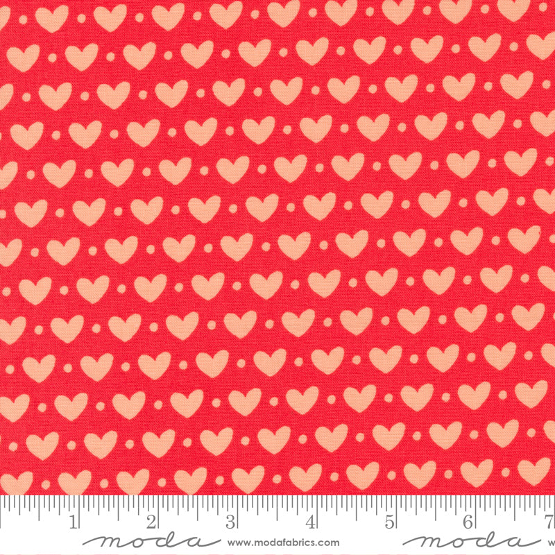 Sincerely Yours Geranium Candy Hearts Yardage by Sherri & Chelsi for Moda Fabrics