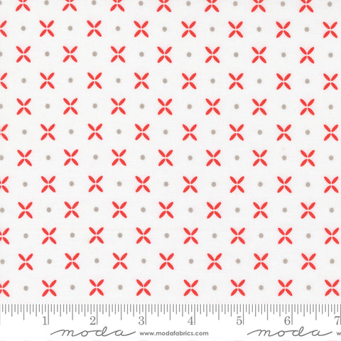 Simply Delightful White Geranium Orange Peel Yardage by Sherri & Chelsi for Moda Fabrics