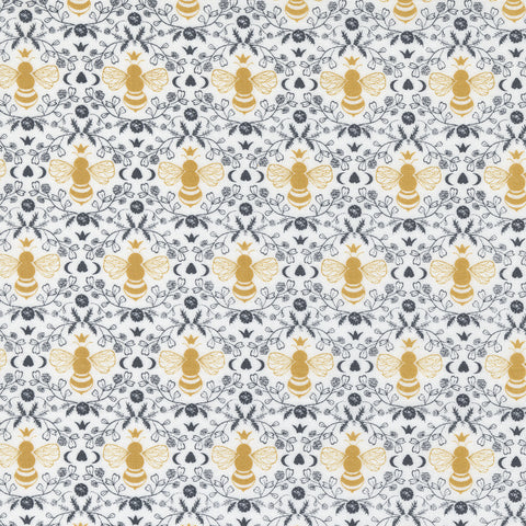 Midnight in the Garden Mist Honeybee Toile Yardage by Sweetfire Road for Moda Fabrics