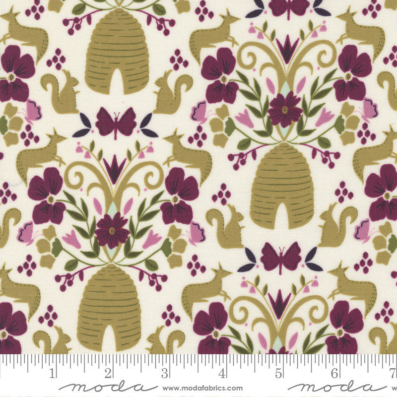 Wild Meadow Porcelain Flora and Fauna Yardage by Sweetfire Road for Moda Fabrics