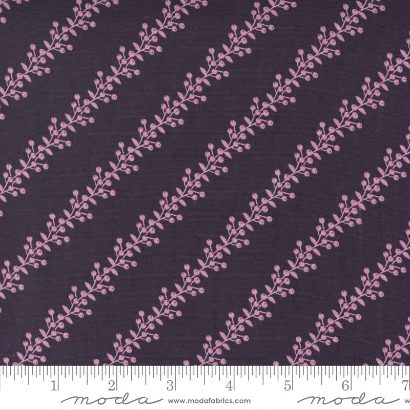 Wild Meadow Prune Berry Bramble Stripe Yardage by Sweetfire Road for Moda Fabrics