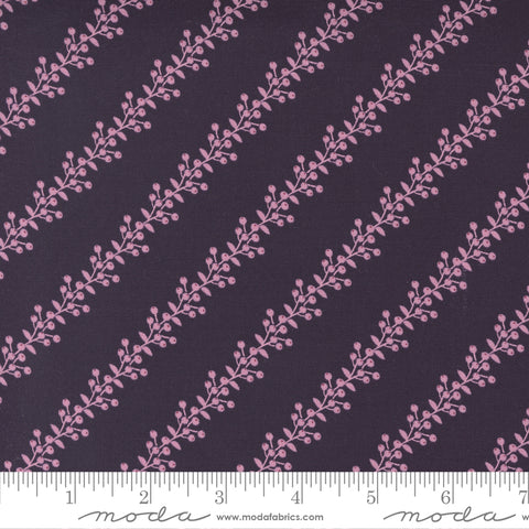 Wild Meadow Prune Berry Bramble Stripe Yardage by Sweetfire Road for Moda Fabrics
