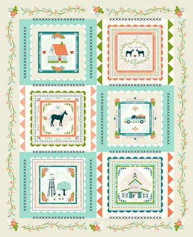 Cottage Farm Ivory Panel by Judy Jarvi for Windham Fabrics