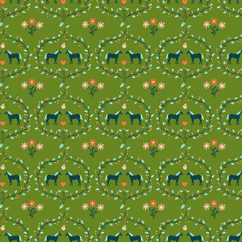 Cottage Farm Moss Best Friend Yardage by Judy Jarvi for Windham Fabrics
