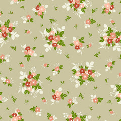 Cottage Farm Natural Wild Rose Yardage by Judy Jarvi for Windham Fabrics