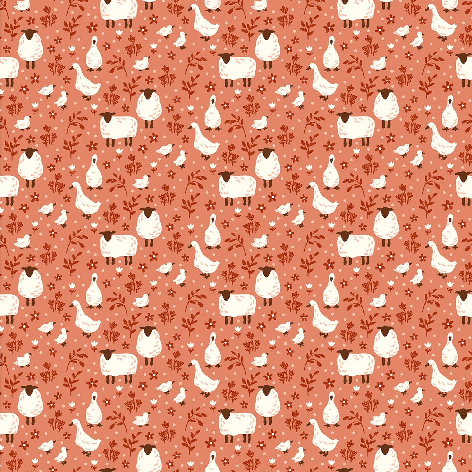 Cottage Farm Rosy Happy Day Yardage by Judy Jarvi for Windham Fabrics