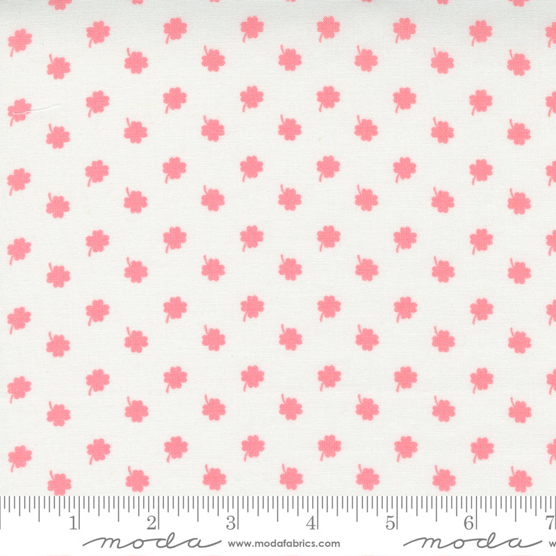 One Fine Day Ivory Pink Lucky Day Yardage by Bonnie & Camille for Moda Fabrics