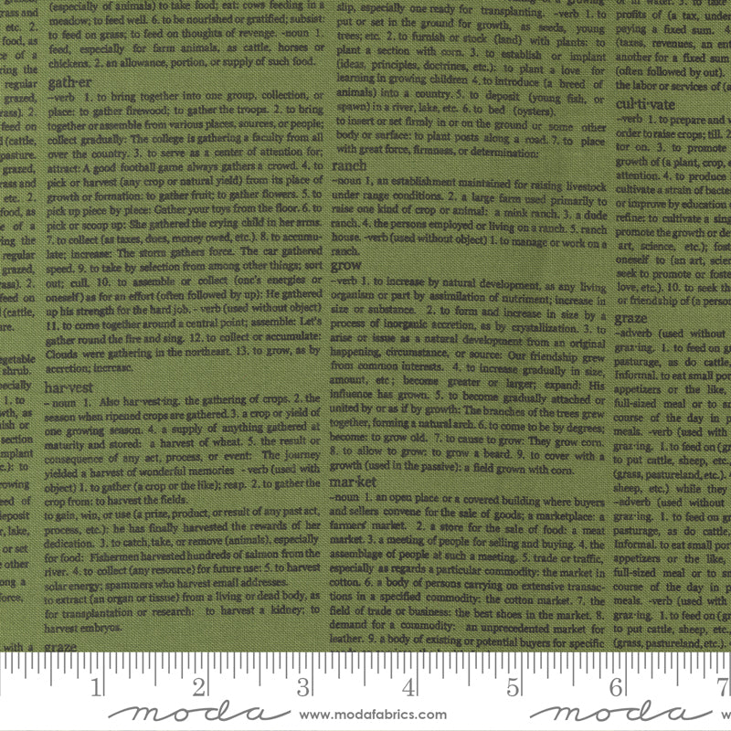 Graze Green Newsprint Yardage by Sweetwater for Moda Fabrics