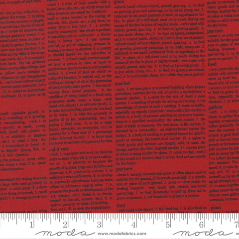 Graze Red Newsprint Yardage by Sweetwater for Moda Fabrics