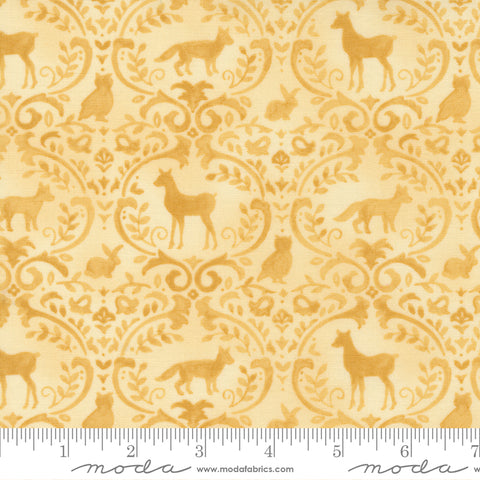 BOLT END 21" Effie's Woods Goldenrod Woodland Damask Yardage by Deb Strain for Moda Fabrics