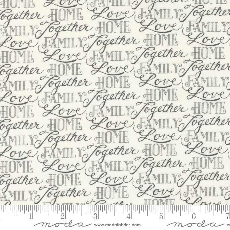 Happiness Blooms White Washed Words Of Love yardage by Deb Strain for Moda Fabrics