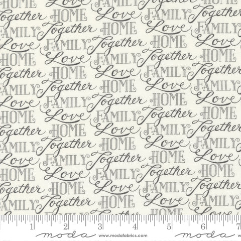 Happiness Blooms White Washed Words Of Love yardage by Deb Strain for Moda Fabrics