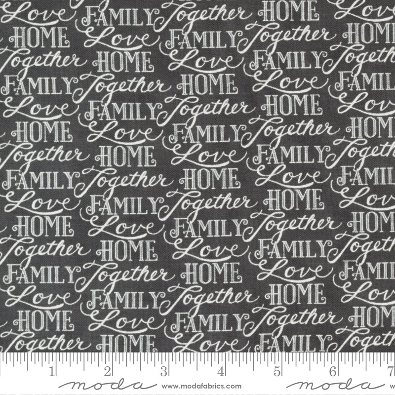 Happiness Blooms Slate Words Of Love yardage by Deb Strain for Moda Fabrics