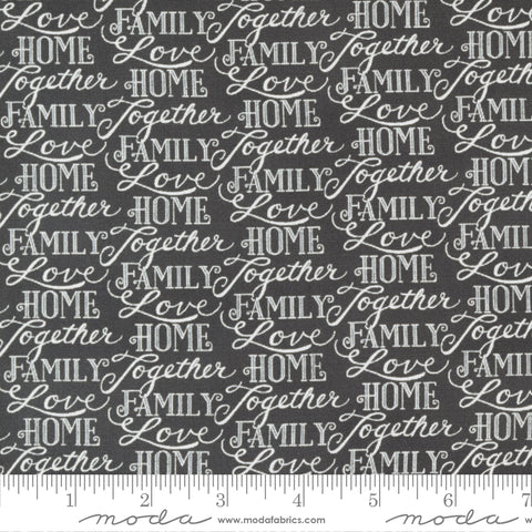 Happiness Blooms Slate Words Of Love yardage by Deb Strain for Moda Fabrics