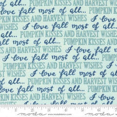Harvest Wishes Aqua Fall Words Yardage by Deb Strain for Moda Fabrics