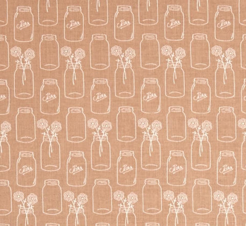Modern Minis Brown Mason Jars Yardage by Lori Holt for Riley Blake Designs