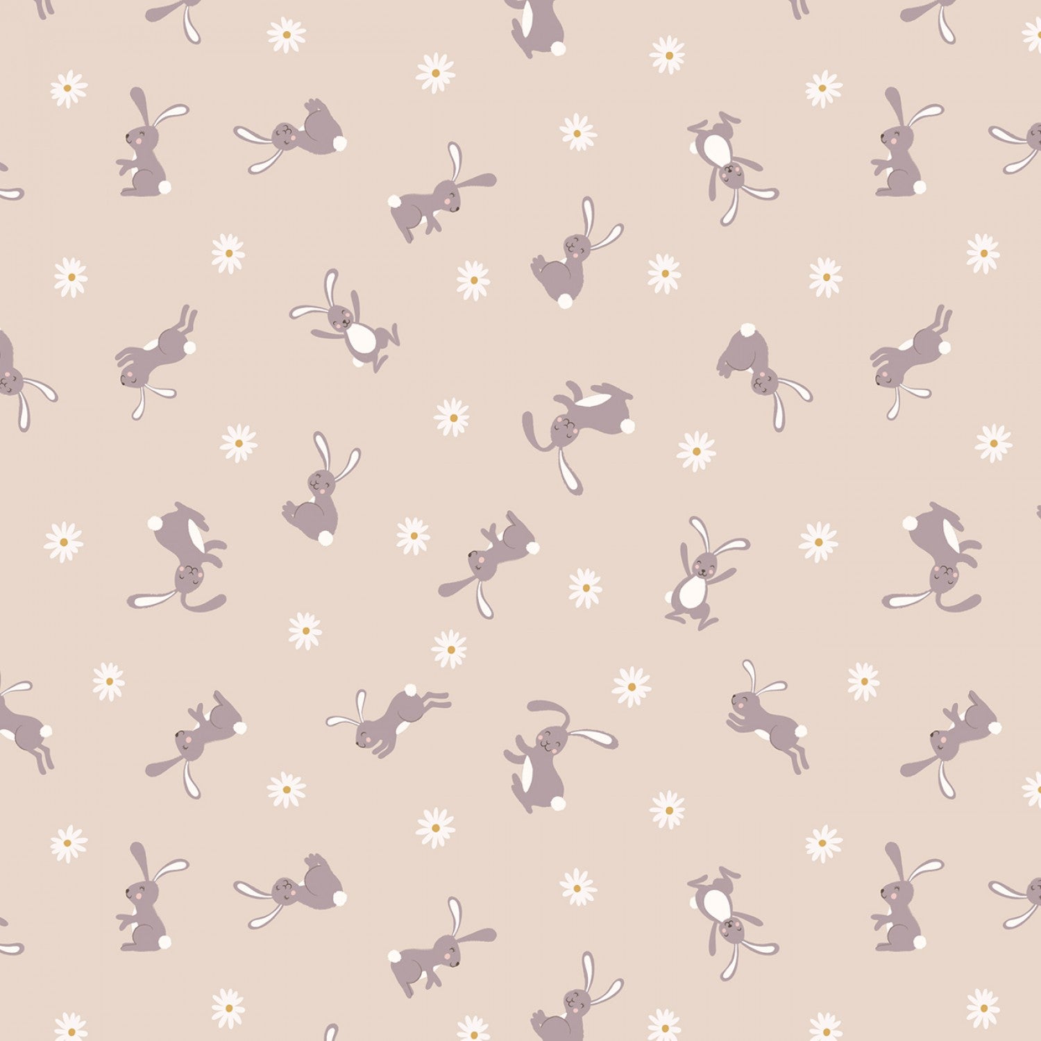 Bunny Hop Dark Cream Bunny Yardage by Lewis & Irene Fabrics