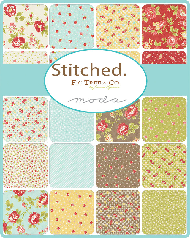 Stitched Fat Quarter Bundle by Fig Tree for Moda Fabrics