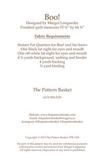 Boo! Quilt Pattern by The Pattern Basket