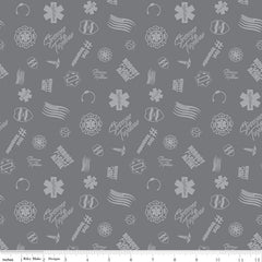 Nobody Fights Alone Gray Tossed Yardage by Riley Blake Designs