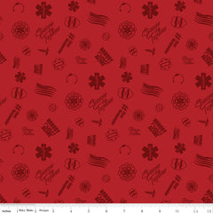 Nobody Fights Alone Red Tossed Yardage by Riley Blake Designs