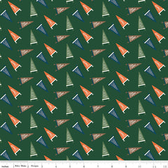 Adventure is Calling Green Flags Yardage by Dani Mogstad for Riley Blake Designs