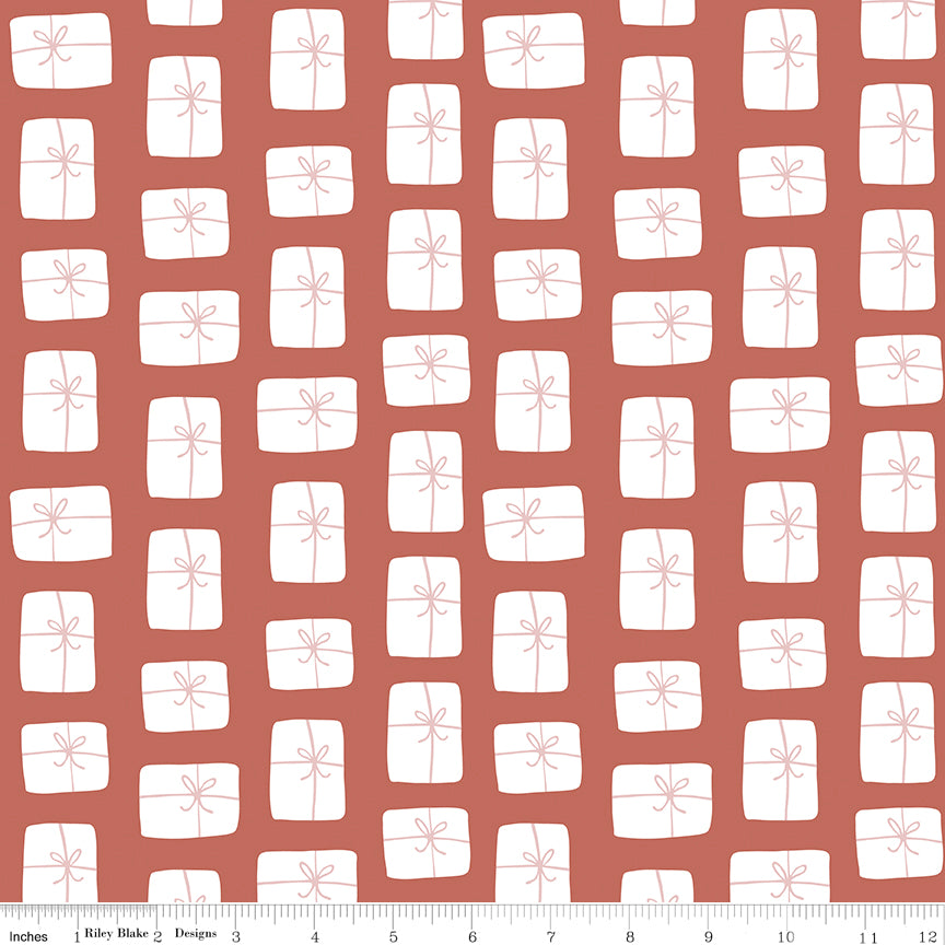 Warm Wishes Redwood Packages Yardage by Simple Simon & Company for Riley Blake Designs