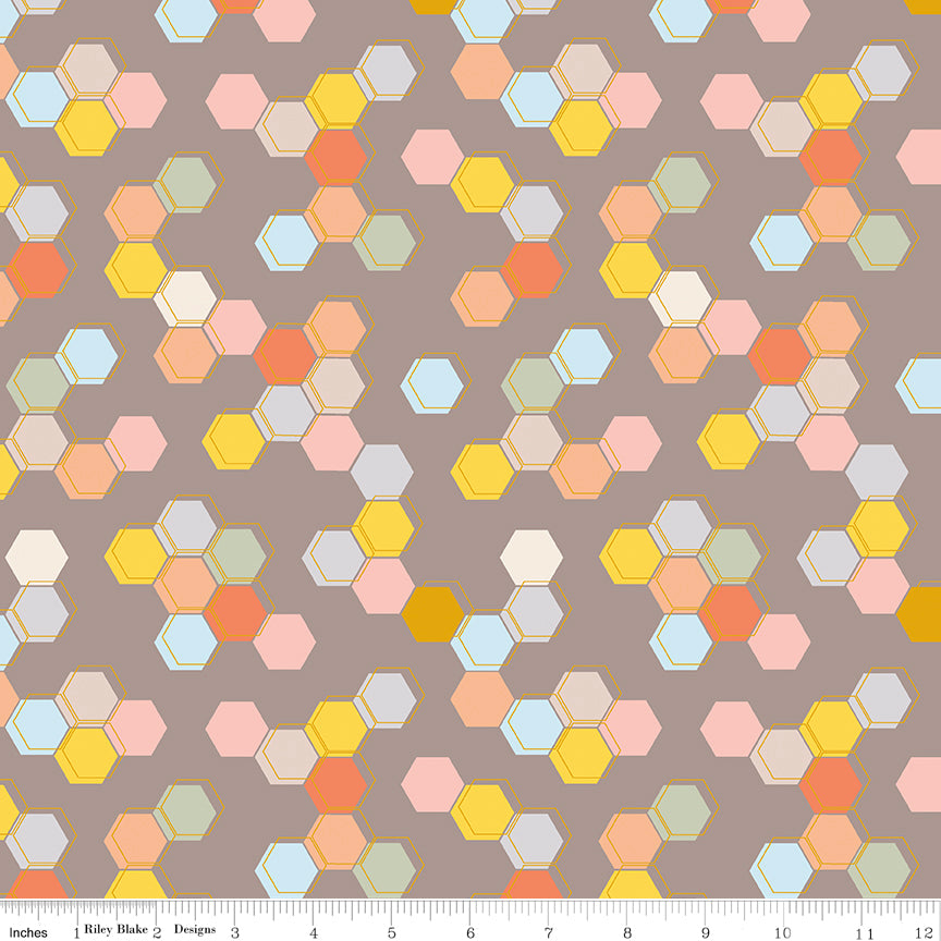 Harmony Gray Honeycomb Yardage by Melissa Lee for Riley Blake Designs