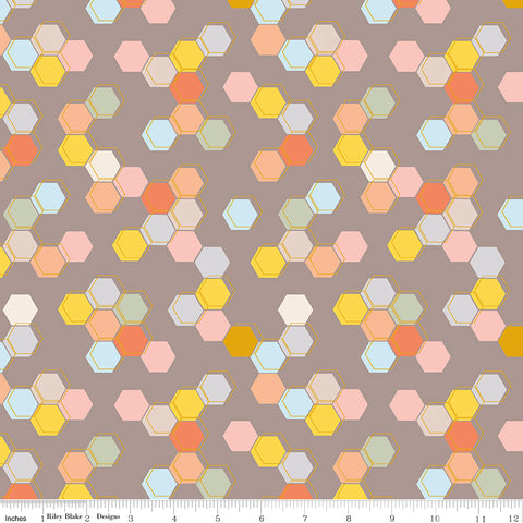 Harmony Gray Honeycomb Yardage by Melissa Lee for Riley Blake Designs