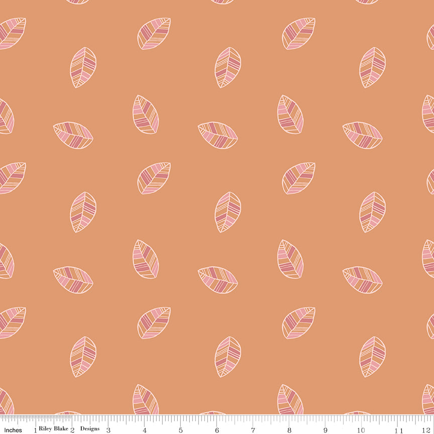 Beneath The Western Sky Orange Leaves Yardage by Gracey Larson for Riley Blake Designs