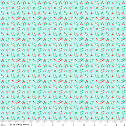 Quilt Fair Aqua Ditzy Yardage by Tasha Noel for Riley Blake Designs