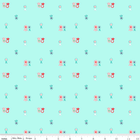 Quilt Fair Aqua Ribbons Yardage by Tasha Noel for Riley Blake Designs