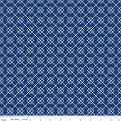Quilt Fair Navy Quilty Chain Yardage by Tasha Noel for Riley Blake Designs