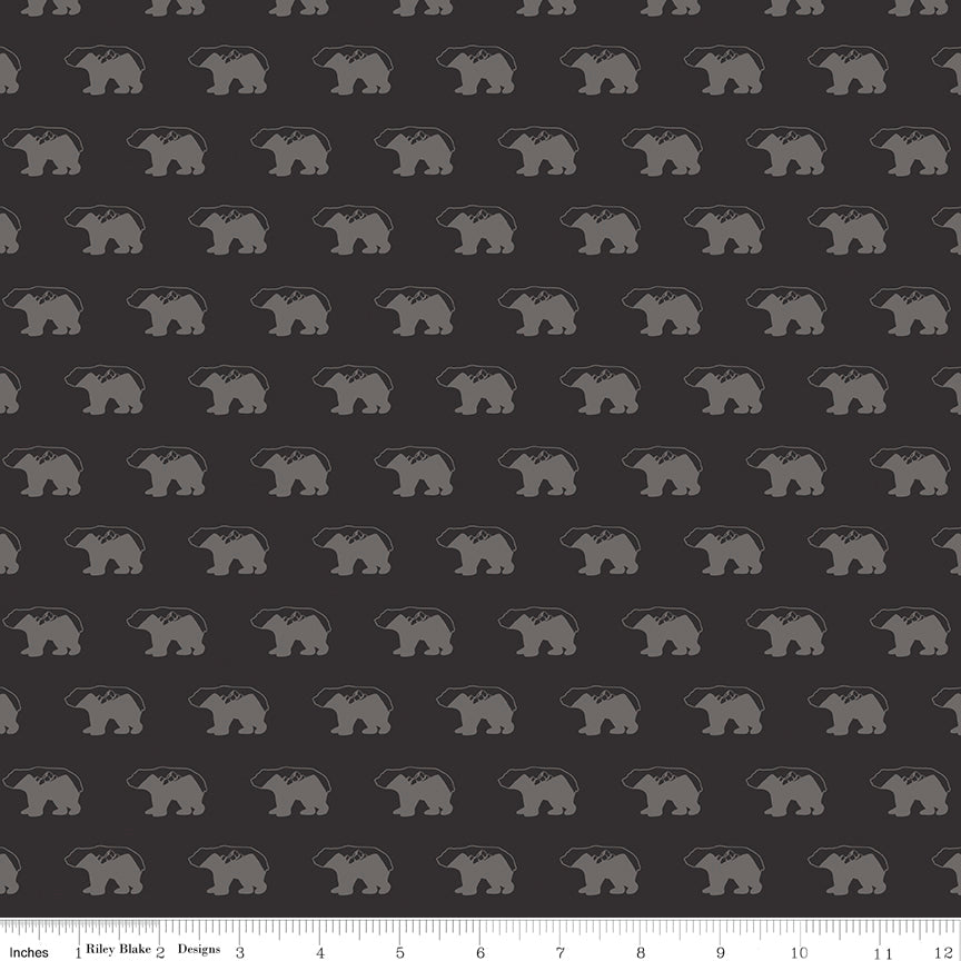 Into The Woods Black Bears Yardage by Lori Whitlock for Riley Blake Designs