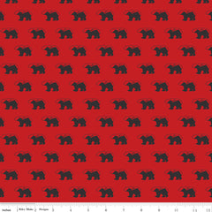 Into The Woods Red Bears Yardage by Lori Whitlock for Riley Blake Designs