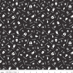 Into The Woods Black Tracks Yardage by Lori Whitlock for Riley Blake Designs