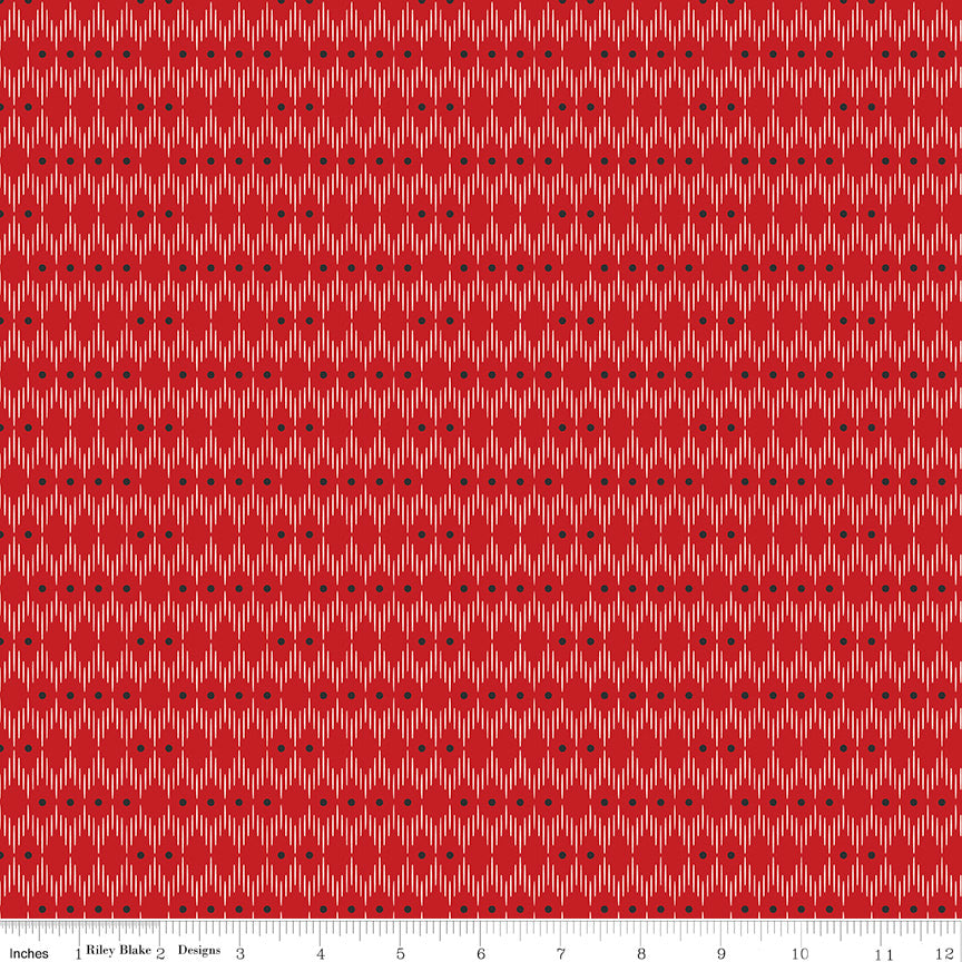Into The Woods Red Line Dot Yardage by Lori Whitlock for Riley Blake Designs